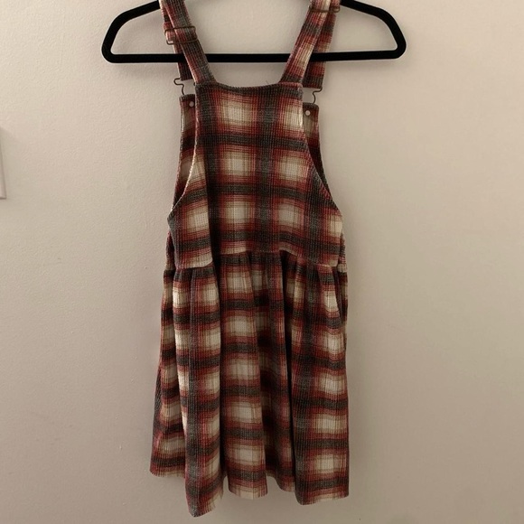 2000's Le Chateau plaid overall mini dress - Picture 2 of 7